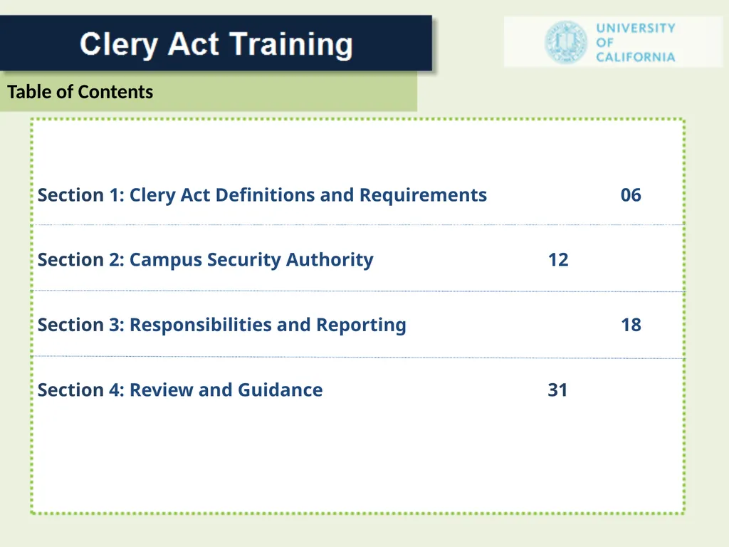 For a Campus Security Authority (CSA) 1 In 1986 - slide 5 of 34