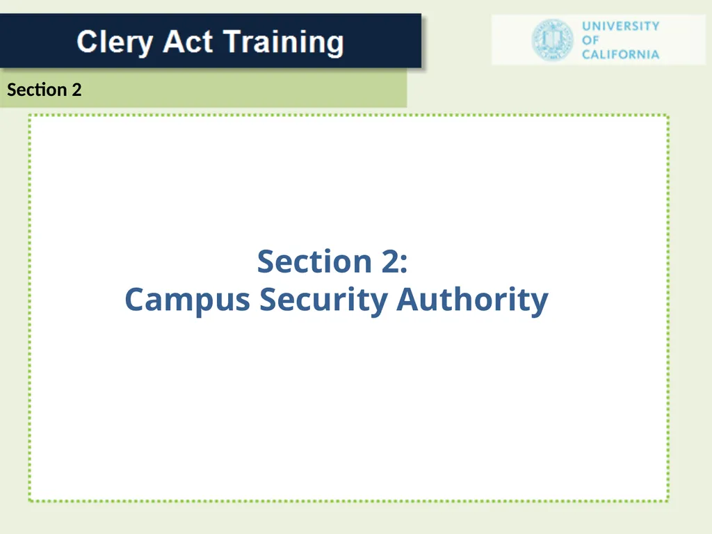 For a Campus Security Authority (CSA) 1 In 1986 - slide 12 of 34