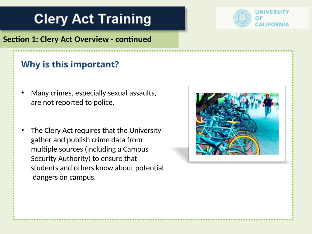 For a Campus Security Authority (CSA) 1 In 1986 - slide 8 of 34