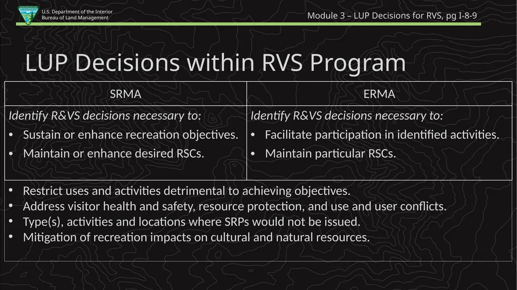 Planning for Recreation & Visitor Services - slide 8 of 13