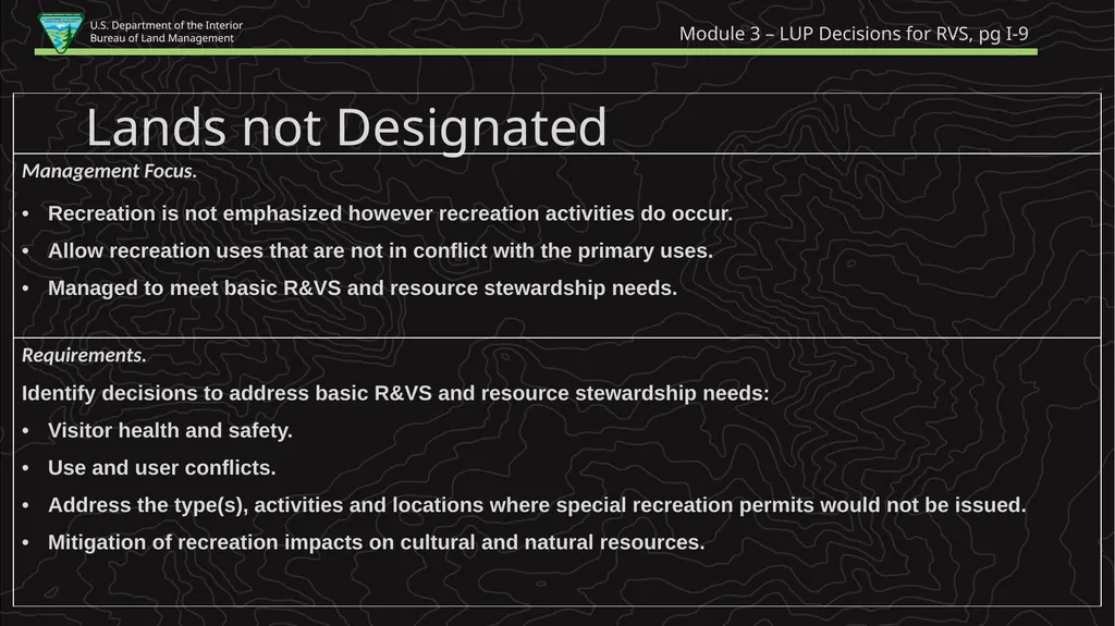 Planning for Recreation & Visitor Services - slide 6 of 13