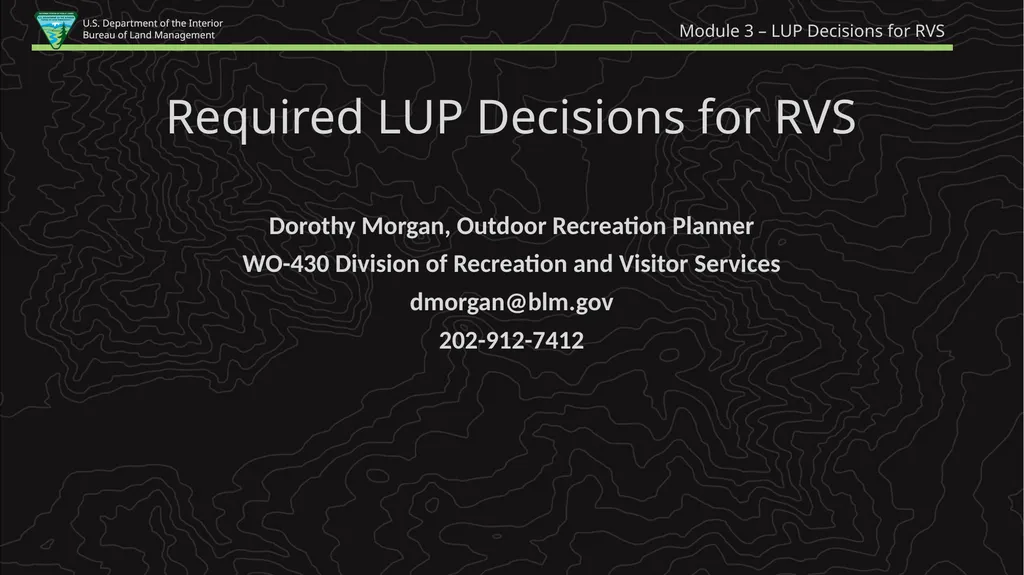 Planning for Recreation & Visitor Services - slide 2 of 13