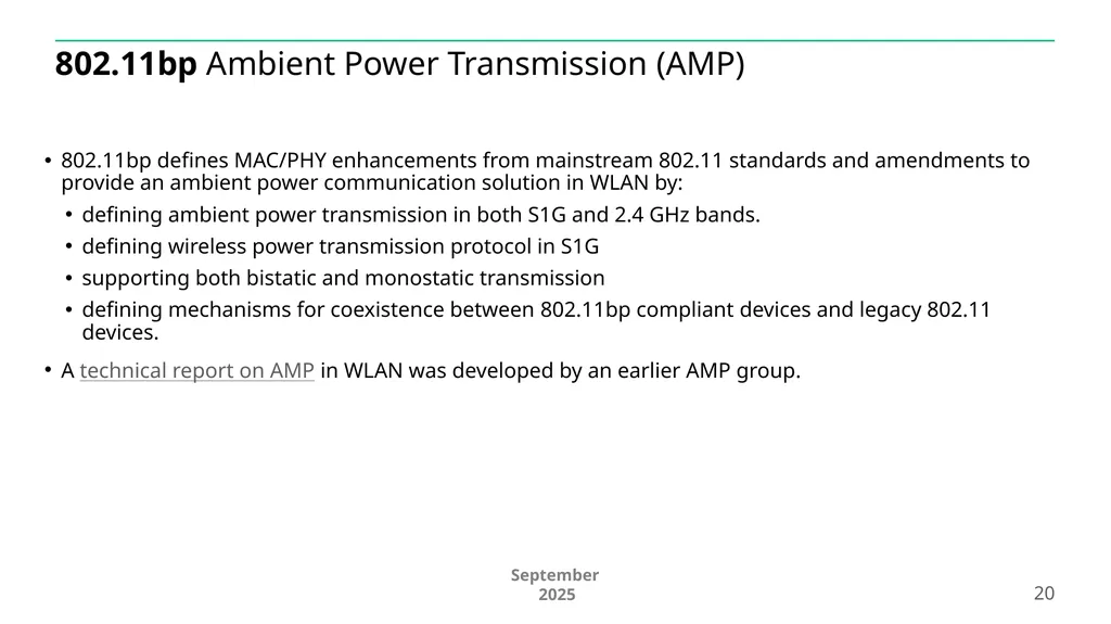 IEEE 802.11 Overview and Amendments under - slide 20 of 27