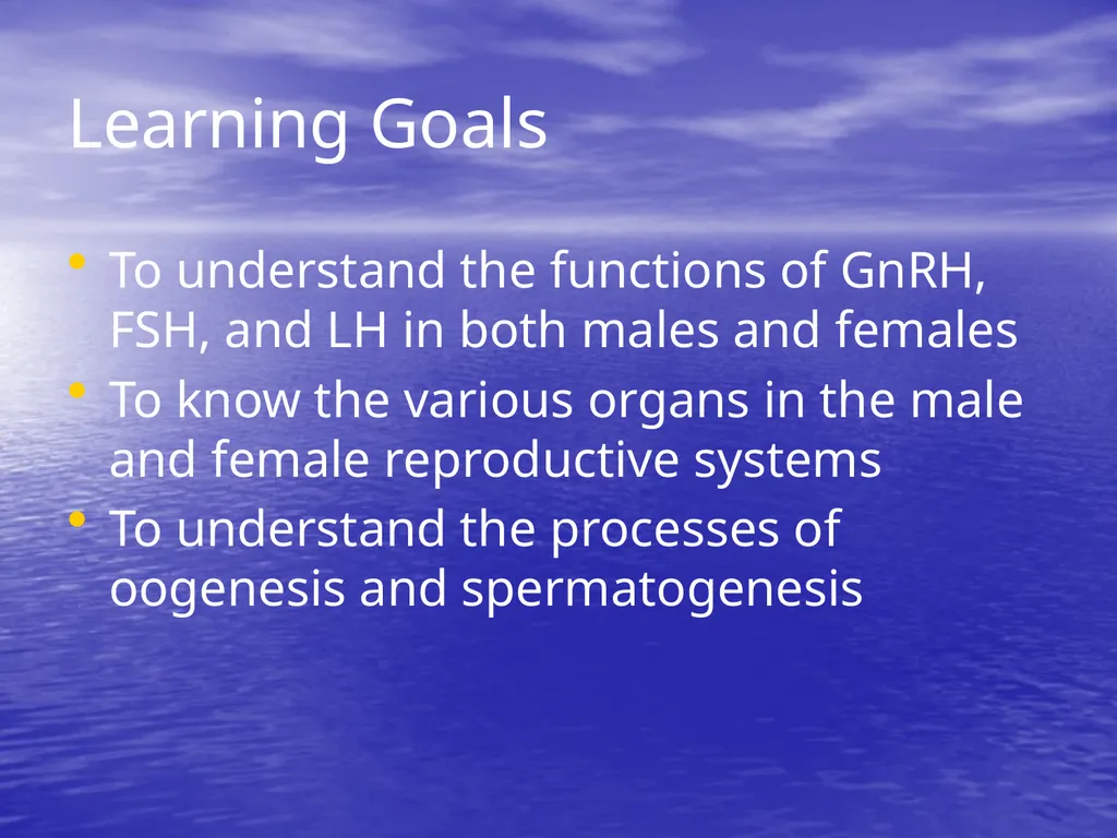 10.7 Reproductive Hormones Learning Goals To - slide 20 of 21