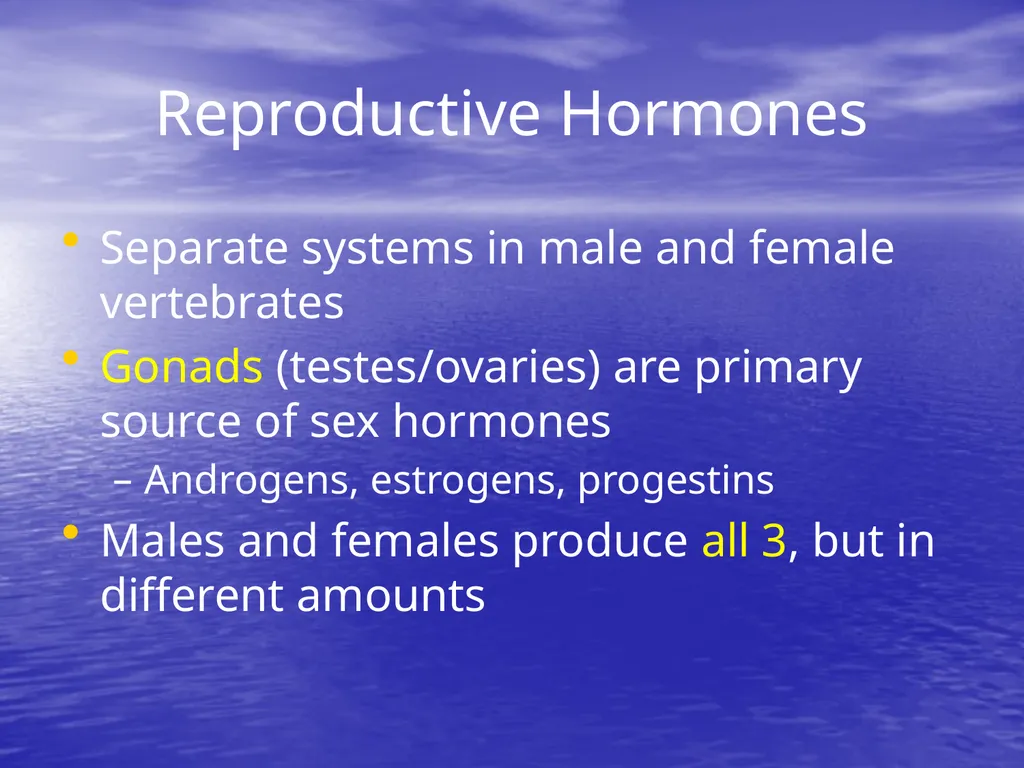 10.7 Reproductive Hormones Learning Goals To - slide 3 of 21
