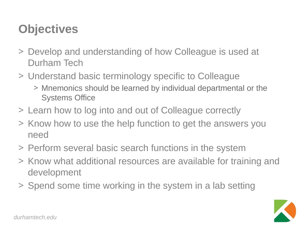 Introduction to Colleague An introduction to using - slide 2 of 10