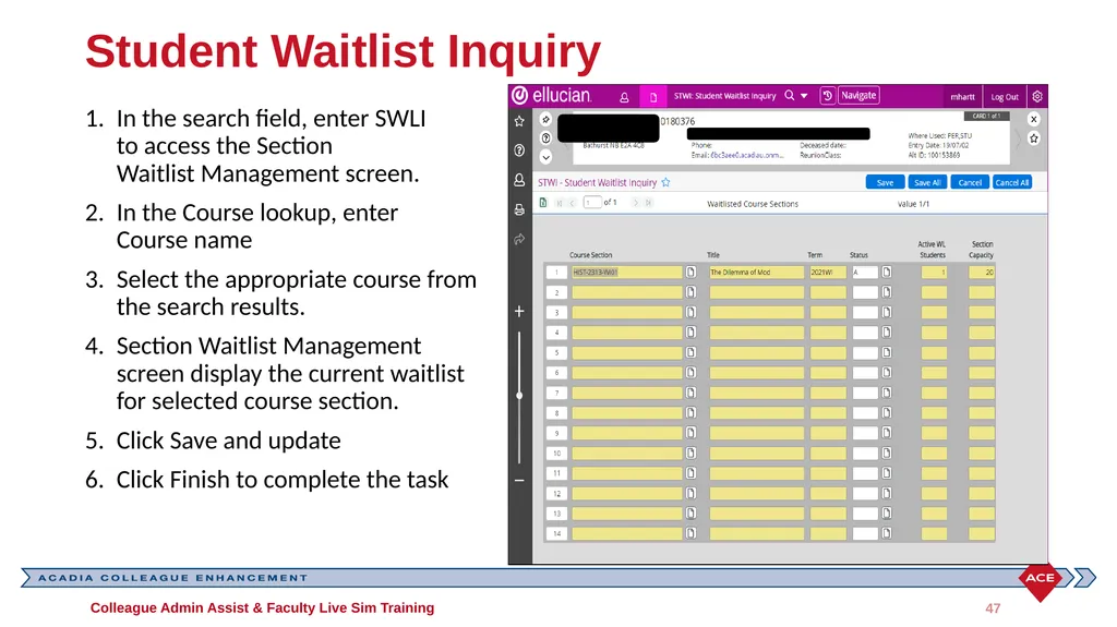 Colleague Admin Staff Training What to expect - slide 47 of 56