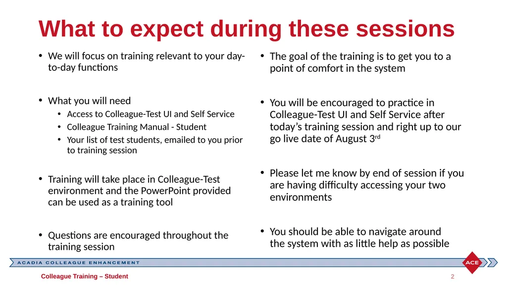 Colleague Admin Staff Training What to expect - slide 2 of 56