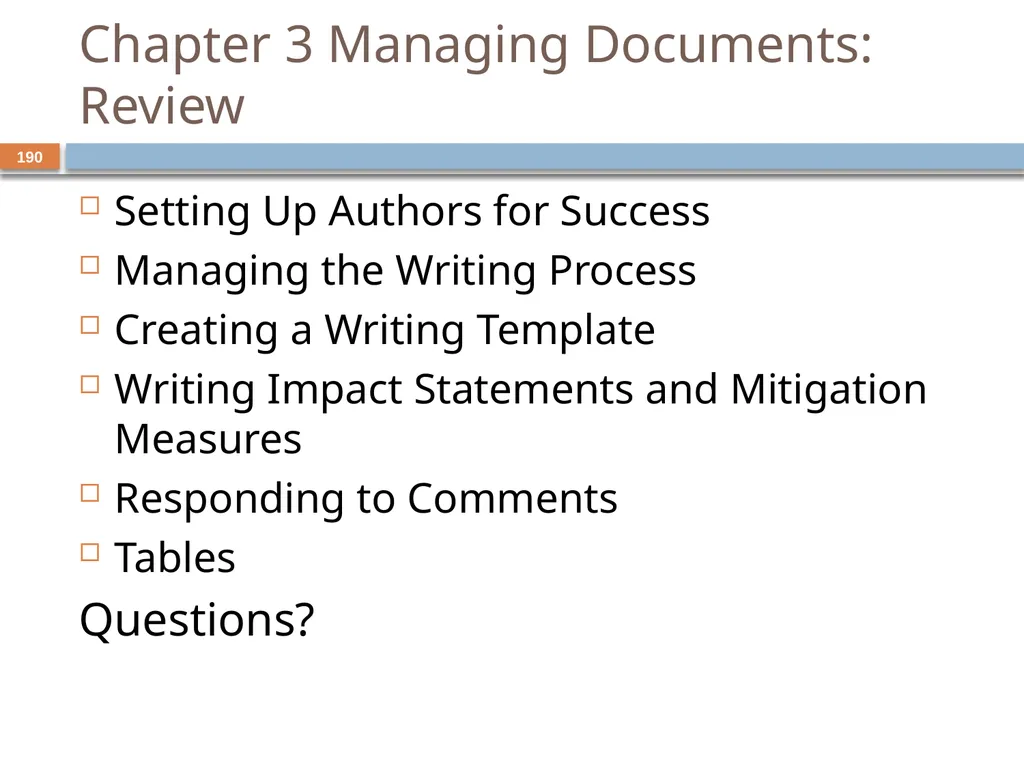 Developing and Writing Effective Documents - slide 190 of 193