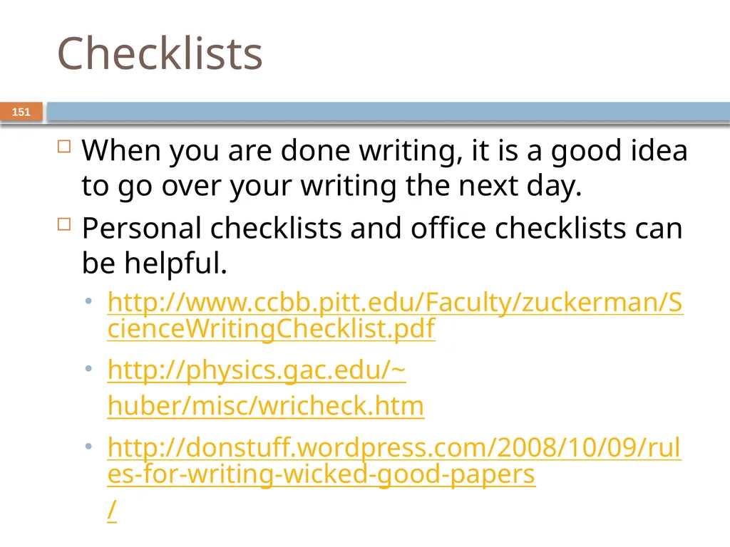 Developing and Writing Effective Documents - slide 151 of 193