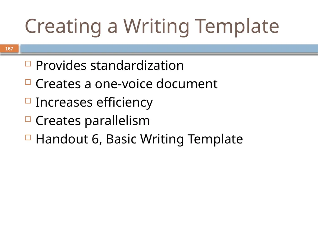 Developing and Writing Effective Documents - slide 167 of 193