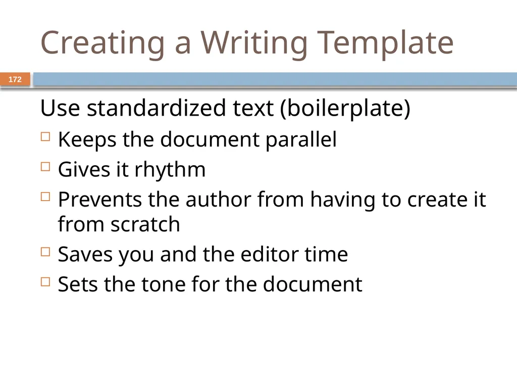Developing and Writing Effective Documents - slide 172 of 193