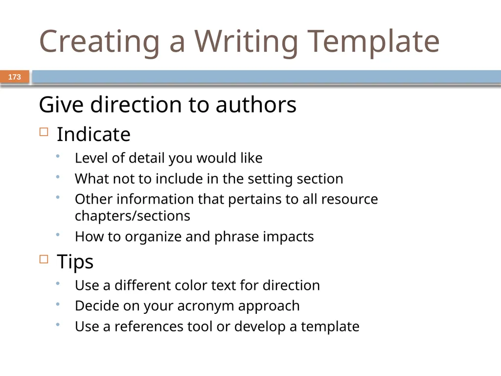 Developing and Writing Effective Documents - slide 173 of 193