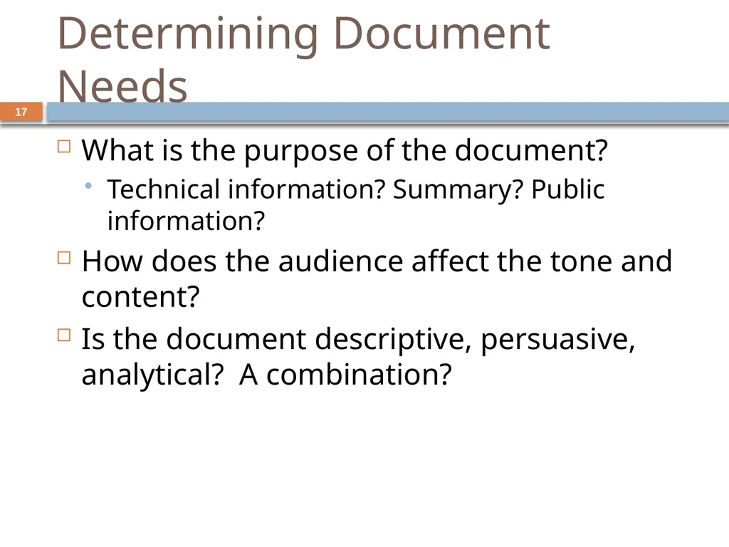Developing and Writing Effective Documents - slide 17 of 193