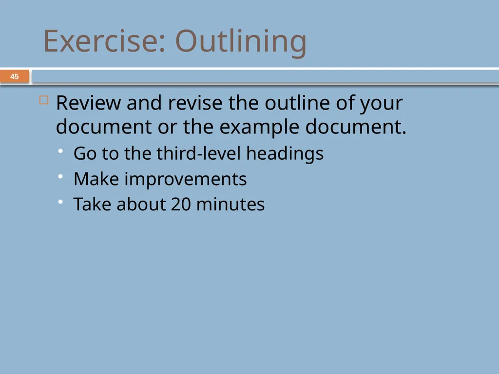 Developing and Writing Effective Documents - slide 45 of 193