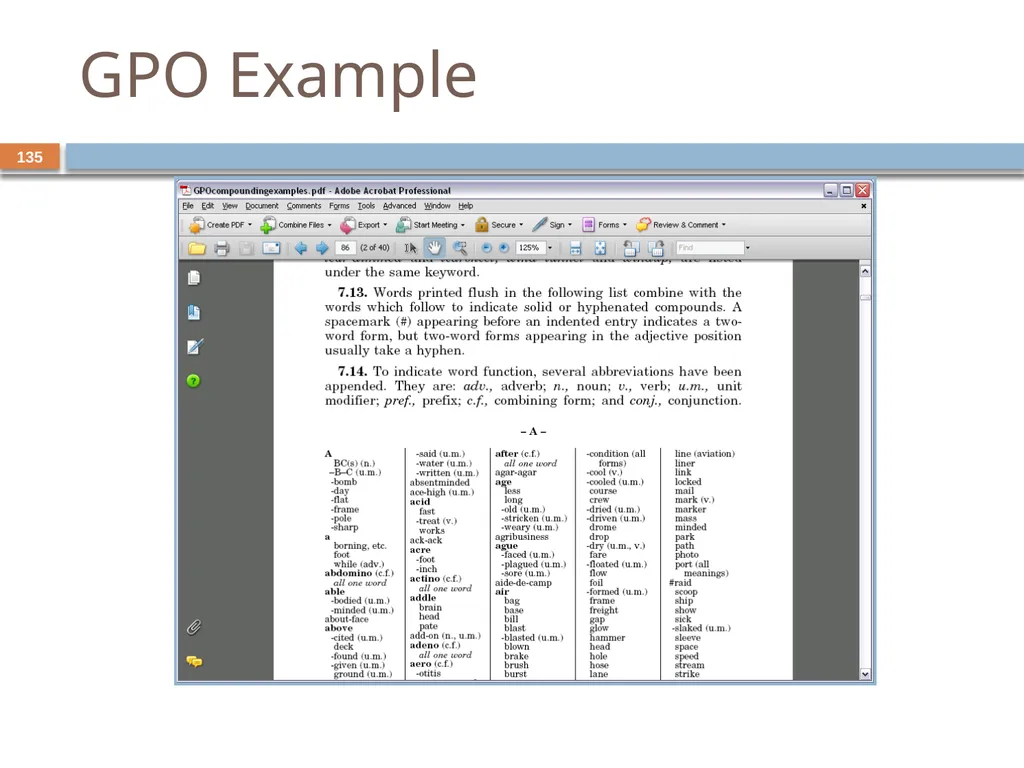 Developing and Writing Effective Documents - slide 135 of 193