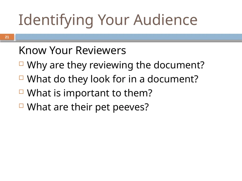 Developing and Writing Effective Documents - slide 21 of 193