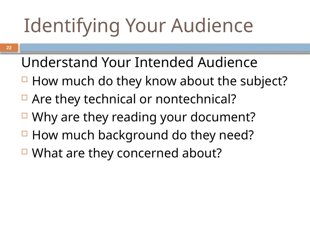 Developing and Writing Effective Documents - slide 22 of 193