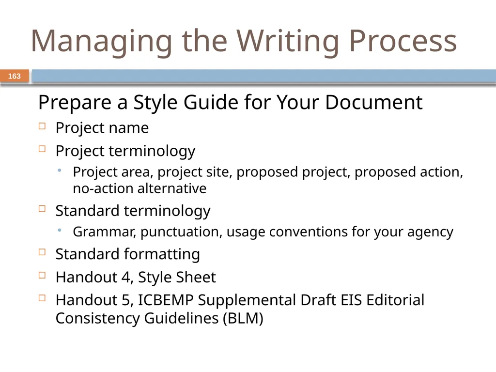 Developing and Writing Effective Documents - slide 163 of 193