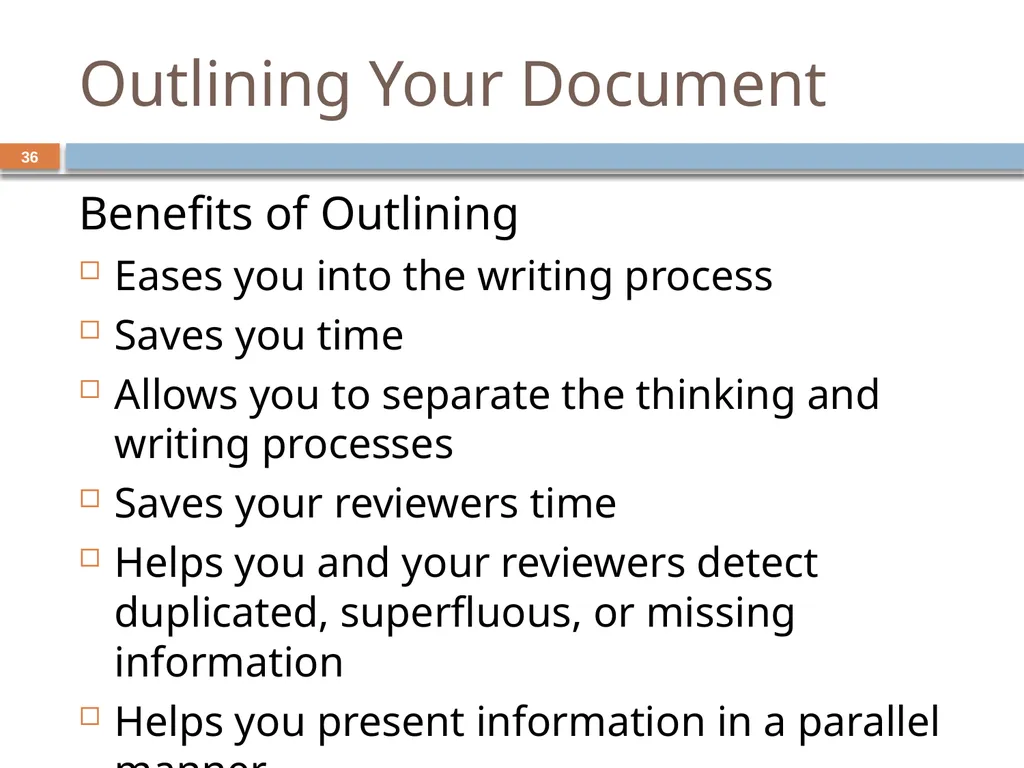 Developing and Writing Effective Documents - slide 36 of 193