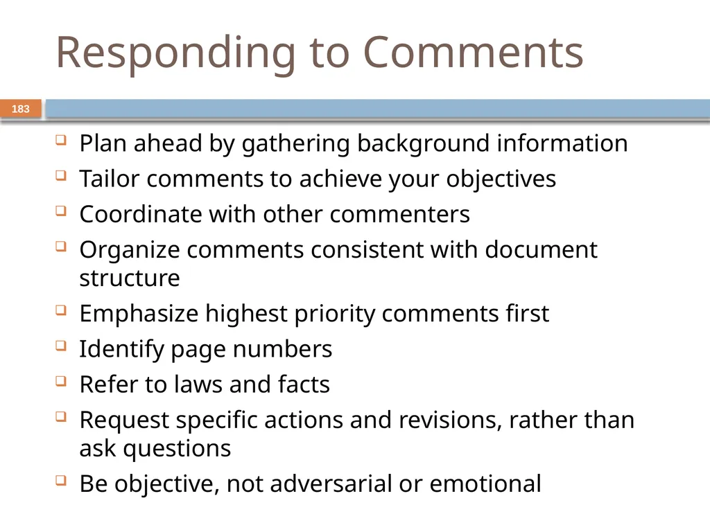 Developing and Writing Effective Documents - slide 183 of 193