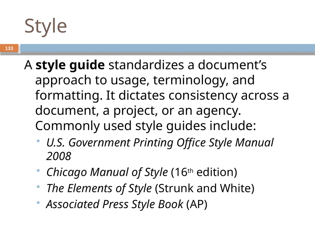 Developing and Writing Effective Documents - slide 133 of 193