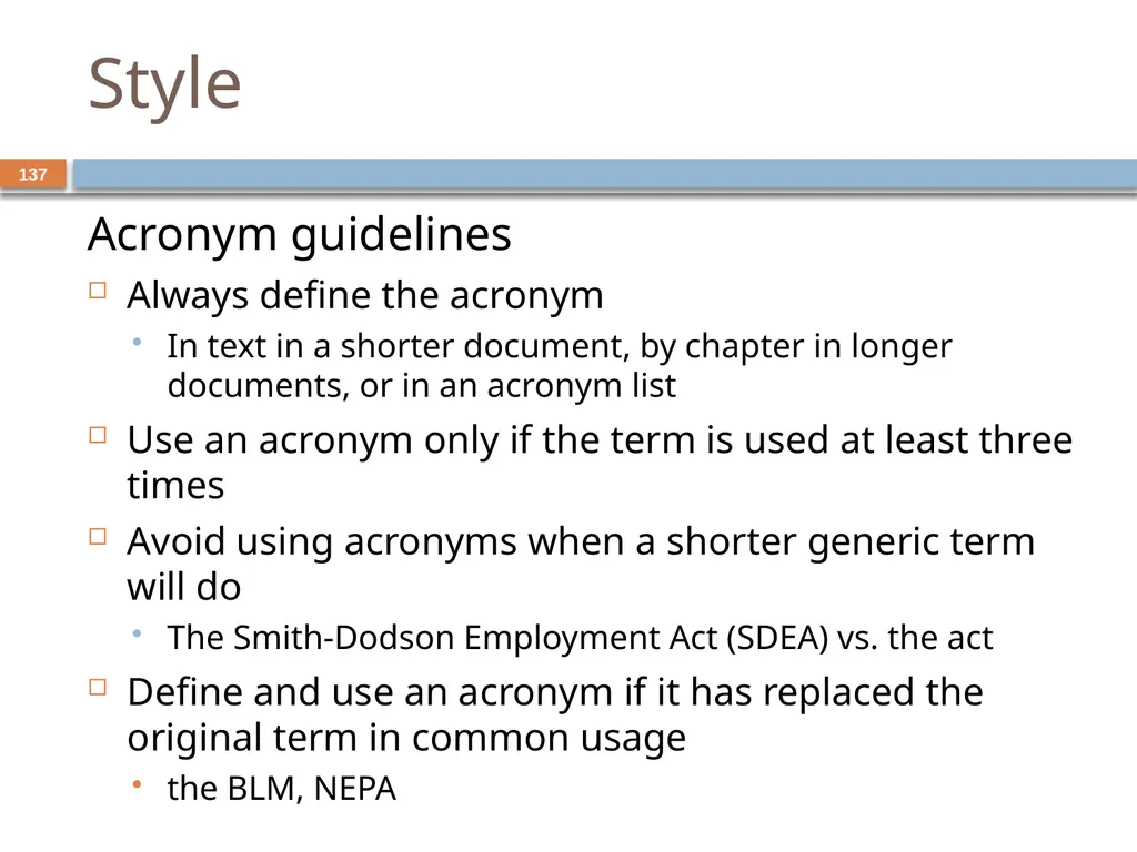 Developing and Writing Effective Documents - slide 137 of 193