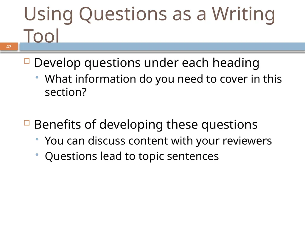 Developing and Writing Effective Documents - slide 47 of 193