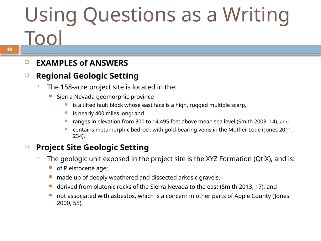Developing and Writing Effective Documents - slide 49 of 193