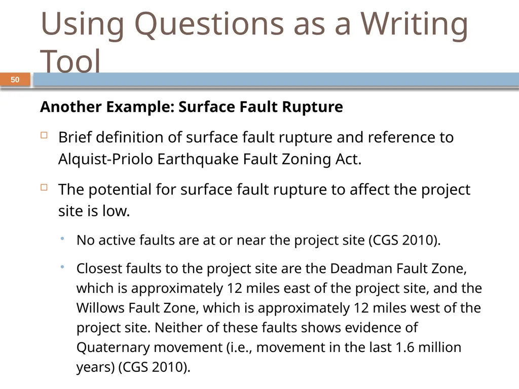 Developing and Writing Effective Documents - slide 50 of 193