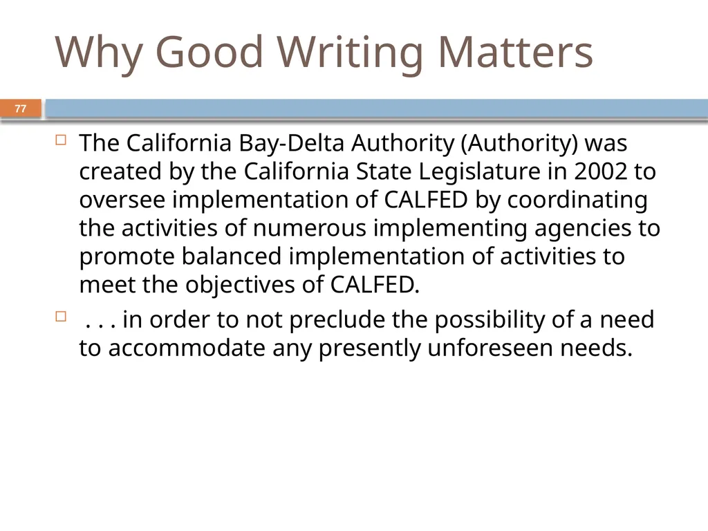 Developing and Writing Effective Documents - slide 77 of 193