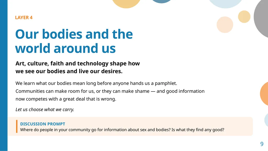 A conversation for peer educators, health - slide 9 of 14
