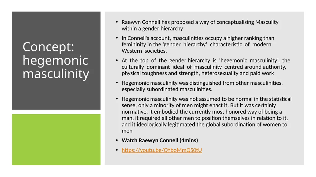 INTRODUCTION TO MASCULINITIES STUDIES Masculinity - slide 23 of 30