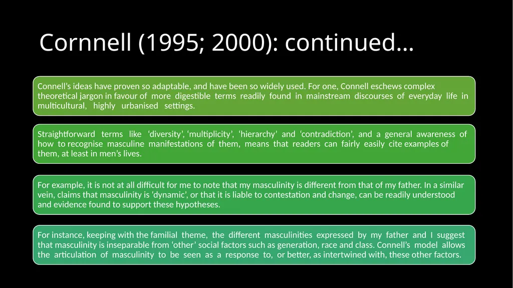 INTRODUCTION TO MASCULINITIES STUDIES Masculinity - slide 26 of 30