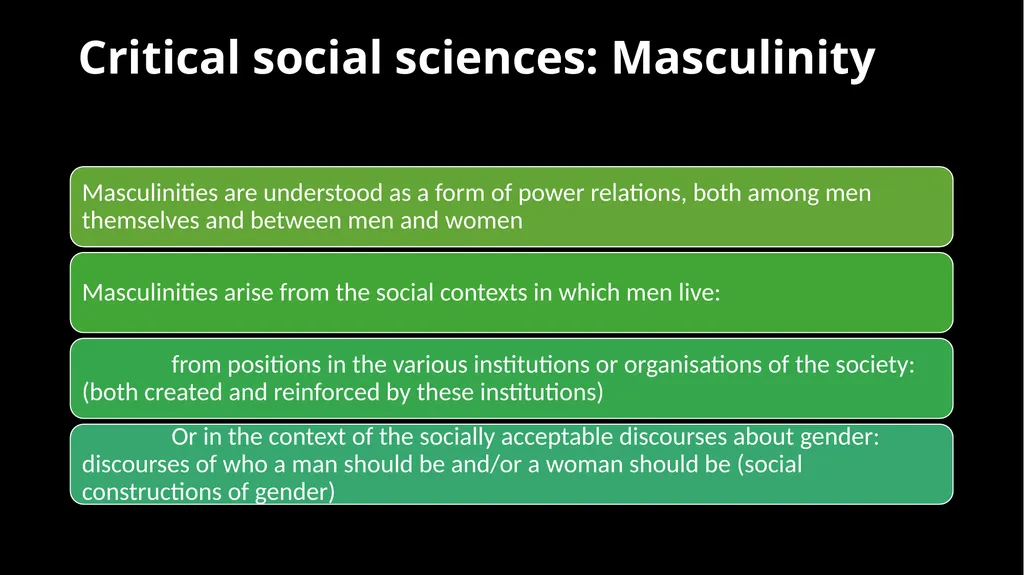 INTRODUCTION TO MASCULINITIES STUDIES Masculinity - slide 22 of 30
