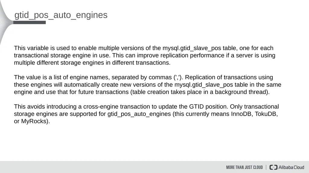 Replication Updates on MariaDB 10.2/10.3 Lixun - slide 4 of 6