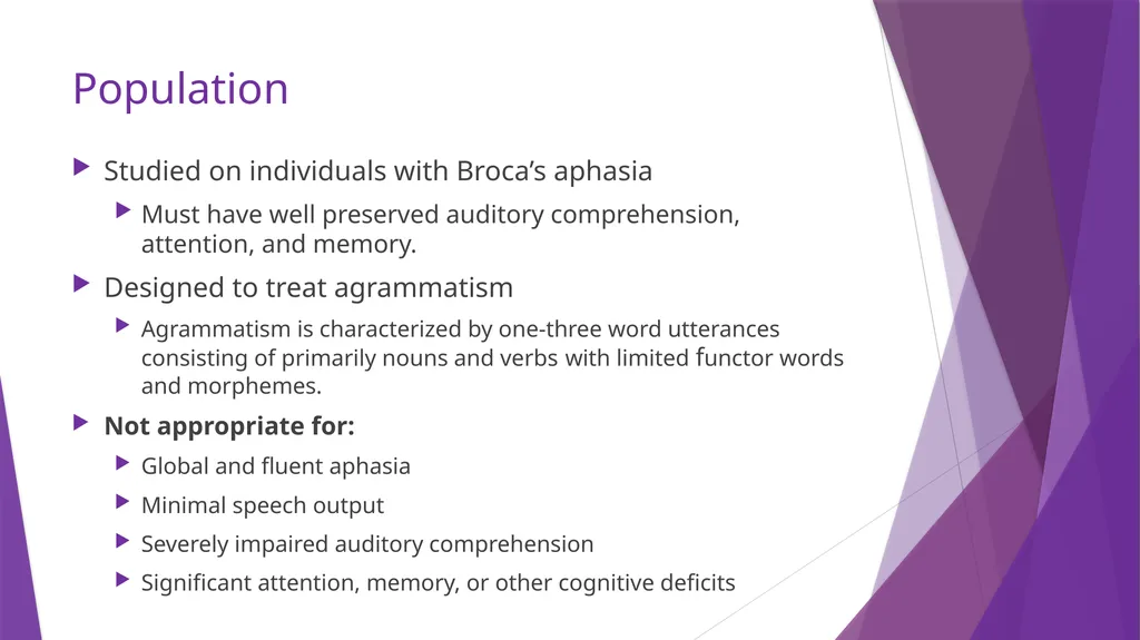 Sentence Production Program for Aphasia (SPPA) - slide 4 of 21