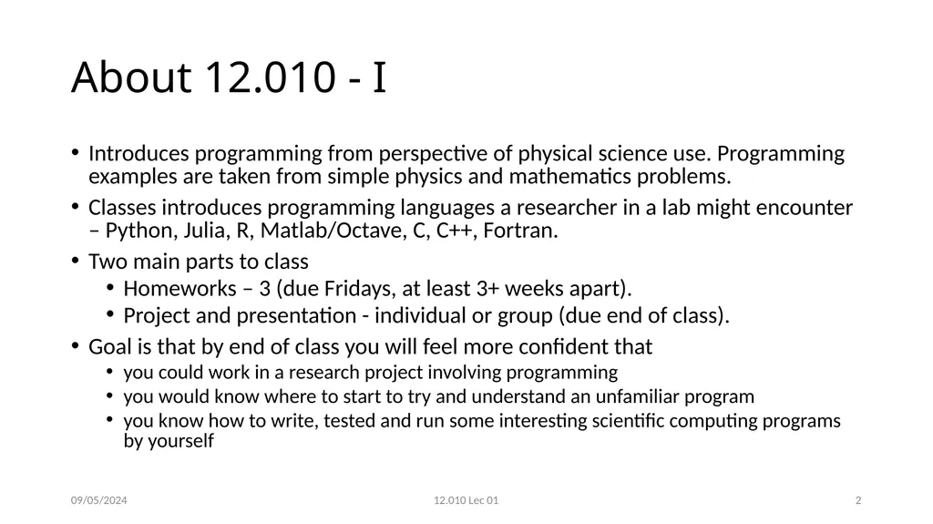 12.010 Computational Methods of Scientific - slide 2 of 8
