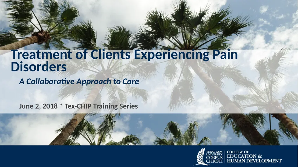 Treatment of Clients Experiencing Pain Disorders A