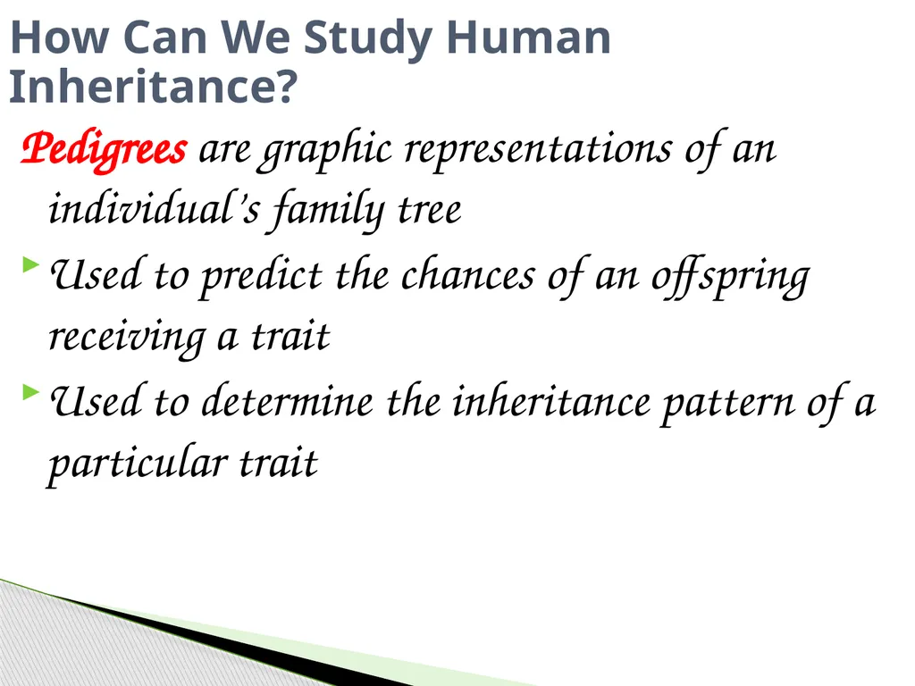 Analyzing Human Inheritance Pedigrees are graphic - slide 2 of 20