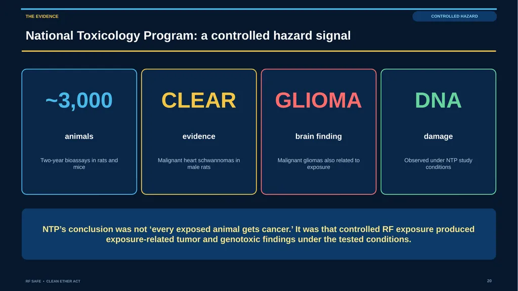 RF SAFE • FLAGSHIP EVIDENCE + POLICY DECK • AUGUST - slide 20 of 43