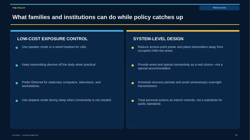 RF SAFE • FLAGSHIP EVIDENCE + POLICY DECK • AUGUST - slide 39 of 43