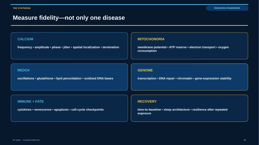 RF SAFE • FLAGSHIP EVIDENCE + POLICY DECK • AUGUST - slide 33 of 43