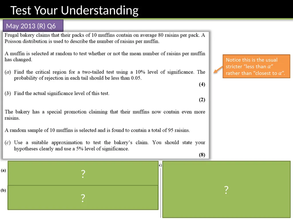 S2 Chapter 7: Hypothesis Testing Dr J Frost - slide 25 of 26