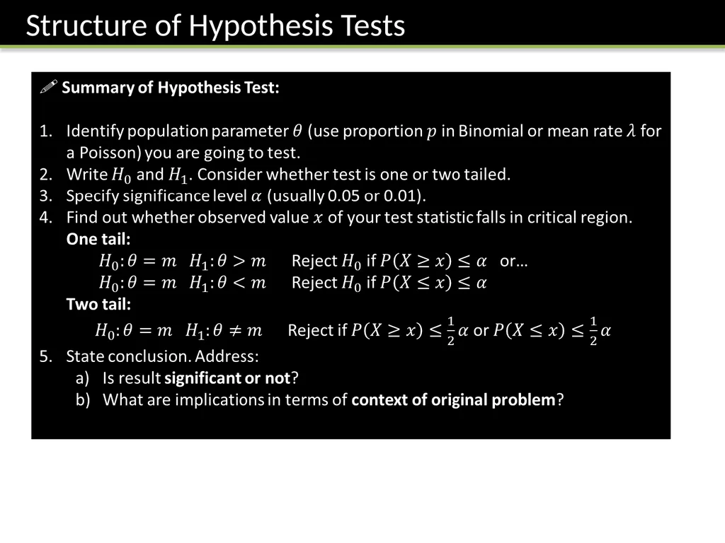 S2 Chapter 7: Hypothesis Testing Dr J Frost - slide 10 of 26