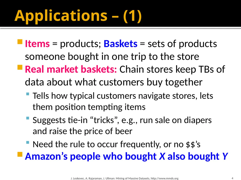 Frequent Itemset Mining & Association Rules Mining - slide 4 of 59