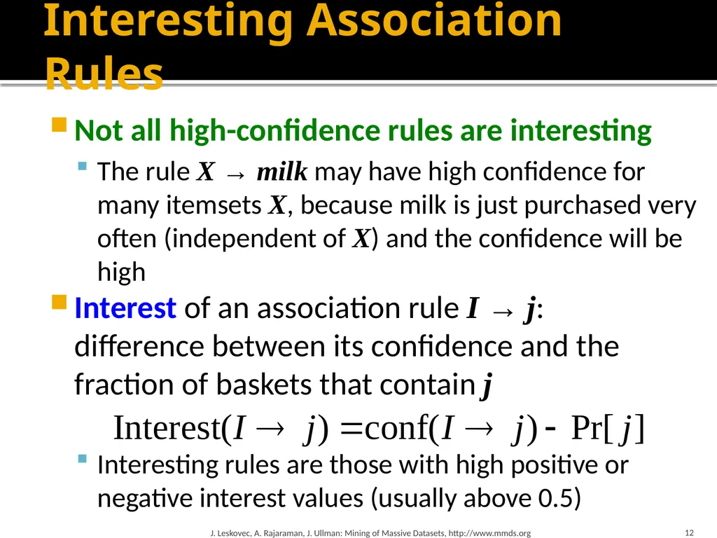 Frequent Itemset Mining & Association Rules Mining - slide 12 of 59