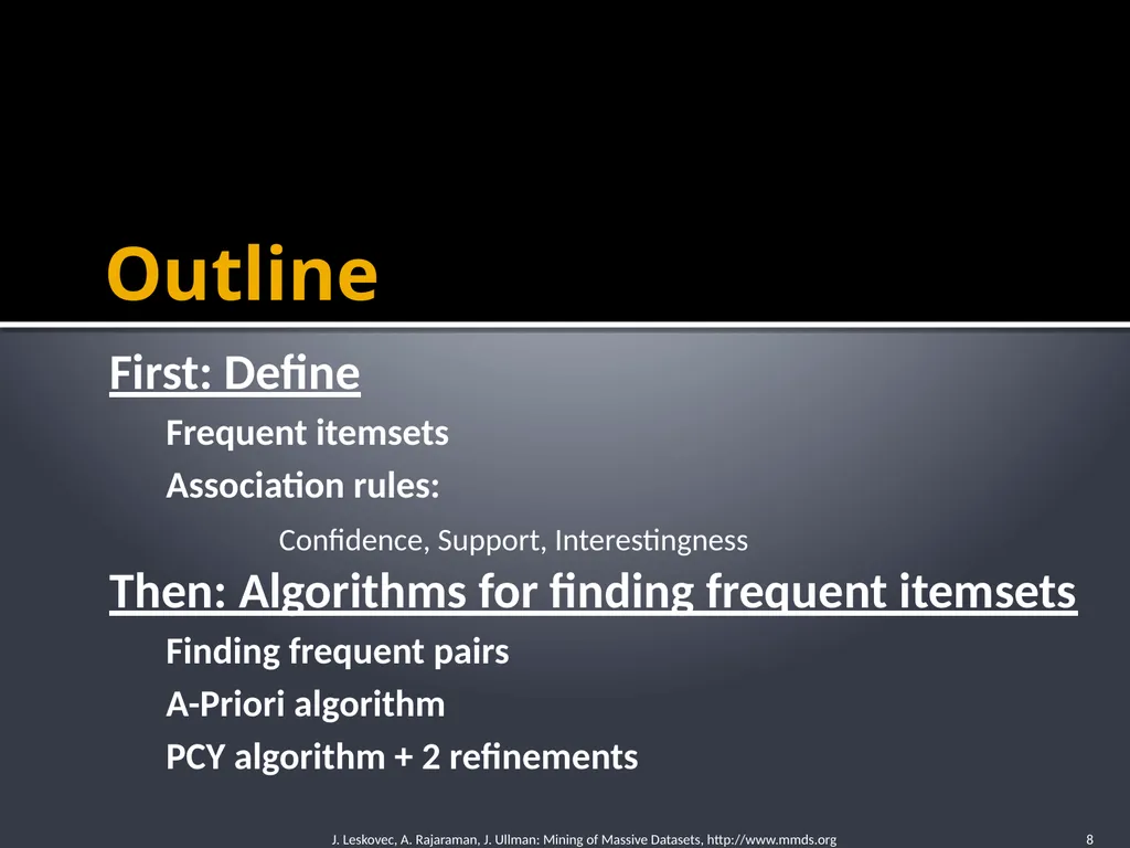 Frequent Itemset Mining & Association Rules Mining - slide 8 of 59