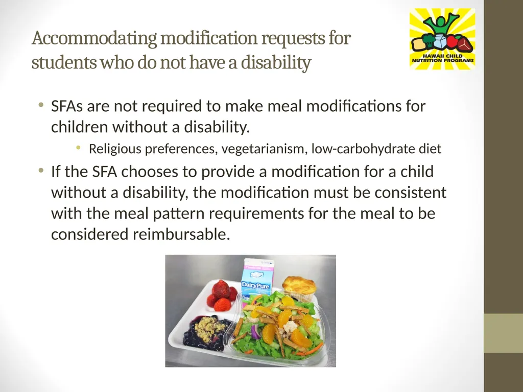 Accommodating Disabilities in the School Meal - slide 16 of 32