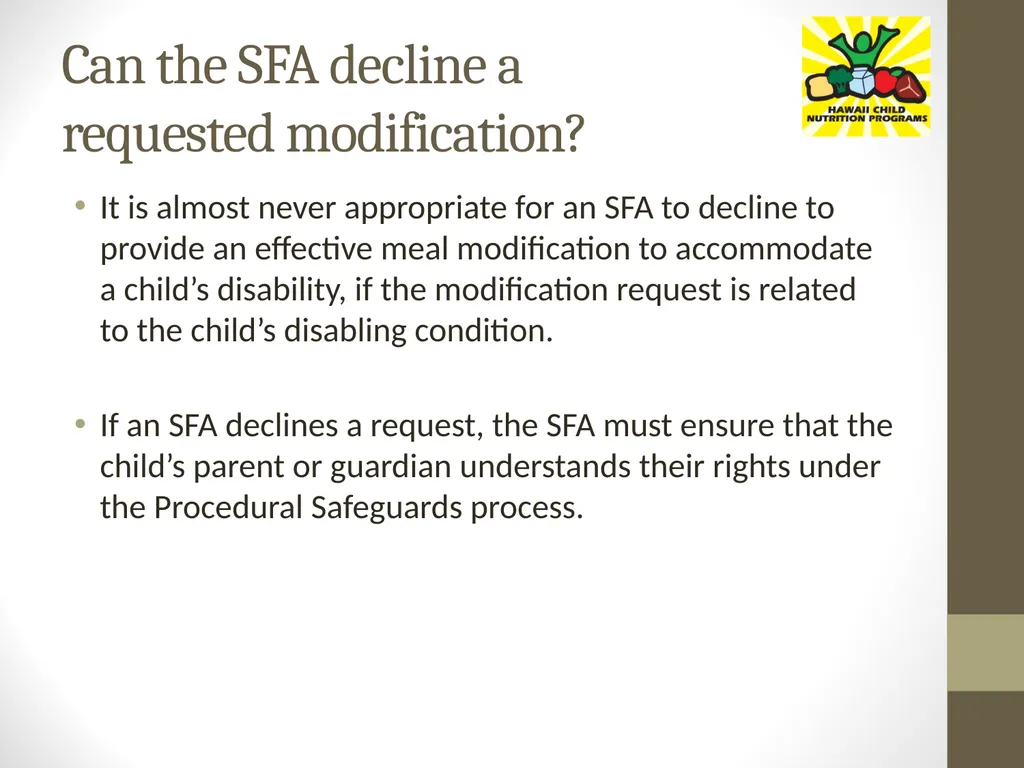 Accommodating Disabilities in the School Meal - slide 14 of 32